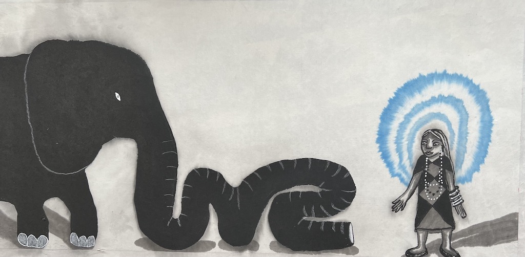 "Elephant Series" Ink on Rice Paper by Juliette Lepage Boisdron